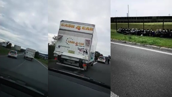 VIDEO: Autentické zábery z policajnej naháňačky - nákladné auto plné migrantov zastavila až streľba!