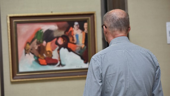 V Slovenskom rozhlase je výstava obrazov V. Hložníka k umelcovej storočnici