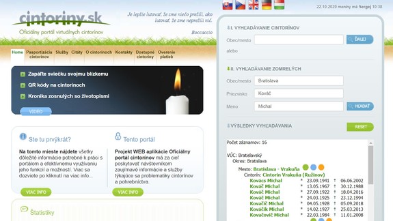 Služby virtuálneho cintorína môžete využiť nielen v dušičkovom čase...