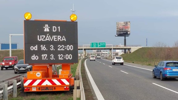 Doprava: V noci bude uzavretá diaľnica D1 od križovatky Bernolákovo po Zlaté piesky