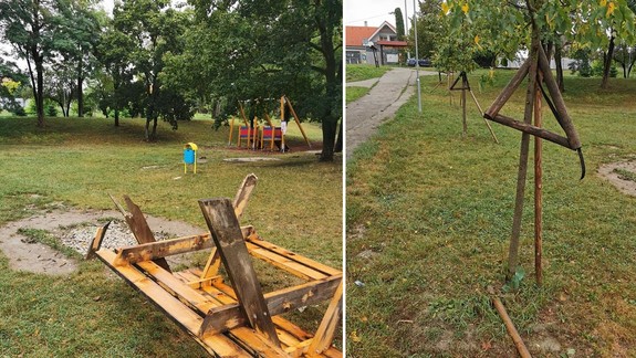 FOTO: Starostu Vrakune poriadne nahnevali vandali, ktorí zdemolovali zariadenie lesoparku