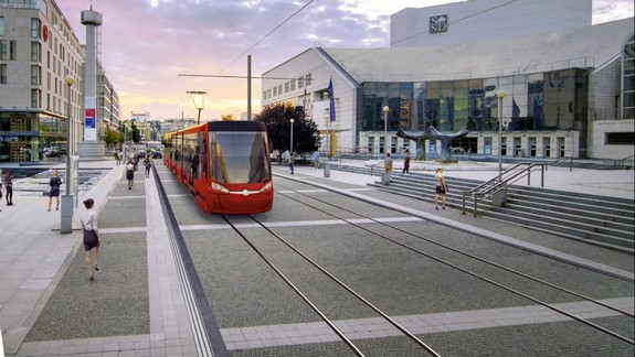 Električka pred divadlom? Jazdí tak aj v iných metropolách