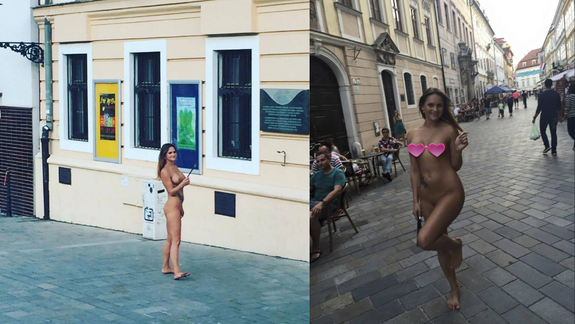 VIDEO: Nahá žena sa prechádzala v centre Bratislavy