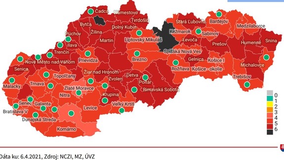 Od budúceho týždňa budú dva čierne okresy, Bratislava si polepší