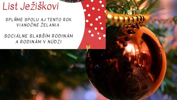 V Devínskej Novej Vsi sa opäť pomáha sociálne slabším rodinám projektom List Ježiškovi