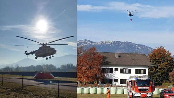FOTO: Slovenskí hasiči nasadení v Rakúsku už majú za sebou prvý vzlet