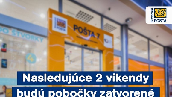 Pobočky Slovenskej pošty budú fungovať v obmedzenom režime