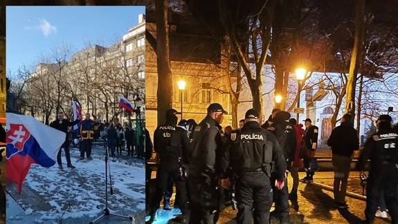 Polícia po proteste proti dohode s USA predviedla z Hviezdoslavovho námestia jednu osobu