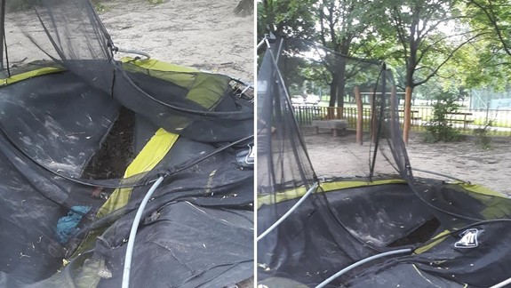 Nahnevaní Dúbravčania sa pýtajú: Kto zničil obľúbenú trampolínu na Bagarovej?