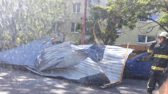 FOTO: Pre silný vietor v Bratislave spadlo desať stromov, vo Vrakuni odtrhlo aj strechu