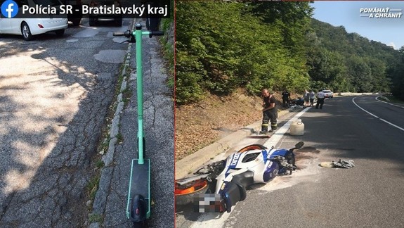 Policajti riešili opitého kolobežkára s rozbitou hlavou, ako aj motorkára, ktorý precenil svoje schopnosti...