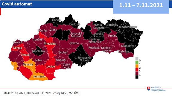 Covid sa šíri čoraz rýchlejšie, od pondelka sa takmer tretina Slovenska prepína do čiernej farby