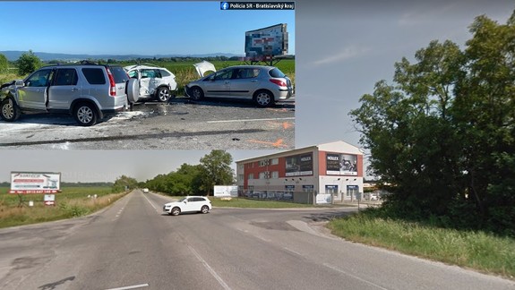 Na starej Seneckej ceste sa zrazili štyri autá  - úsek je neprejazdný