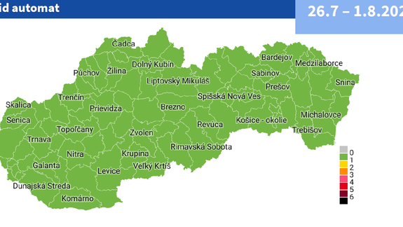 Od pondelka sú všetky okresy v zelenej farbe