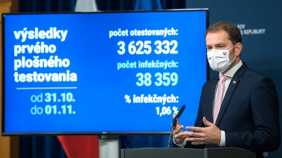 Matovič: Odhalili sme 38.359 nakazených z 3,6 milióna testovaných