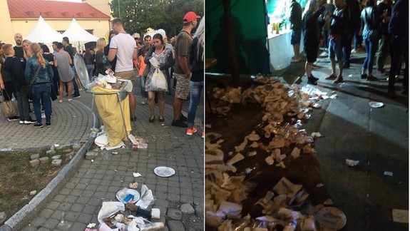 FOTO: Návštevníkov račianskeho vinobrania nepríjemne prekvapili kopy odpadkov váľajúcich sa po zemi!