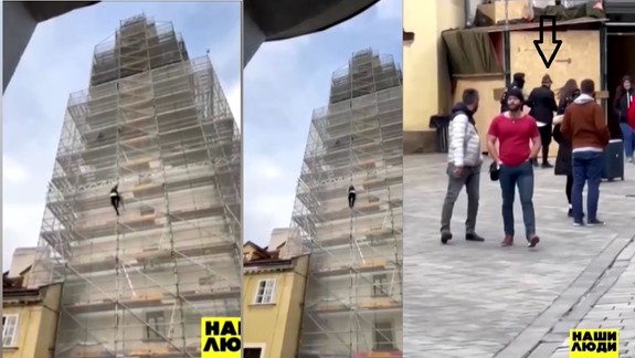 VIDEO: Muž vyliezol po lešení na Michalskú vežu - následne ho zadržali mestskí policajti. Akú pokutu dostal?