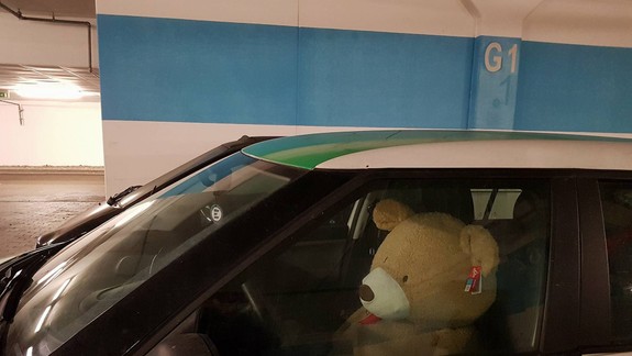 FOTO a VIDEO: Návštevníkov obchodného centra pobavil tento plyšový maco: Nepripomína vám niekoho?