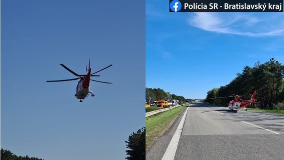 FOTO: Pre dopravnú nehodu je uzavretá diaľnica D2 za Malackami