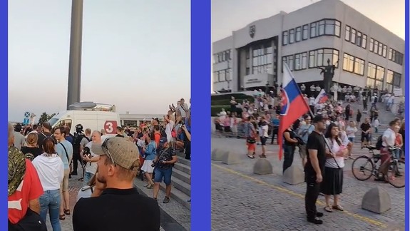 Protestujúci zotrvávajú pred parlamentom, ale situácia je už pokojnejšia