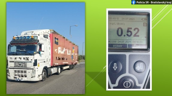 Kľučkujúci kamionista: Na hraničnom priechode nafúkal o ôsmej ráno