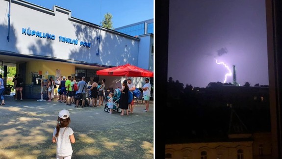 FOTO: Horúci utorok spôsobil obrovský nával ľudí na kúpaliskách a večer aj ohromnú búrku
