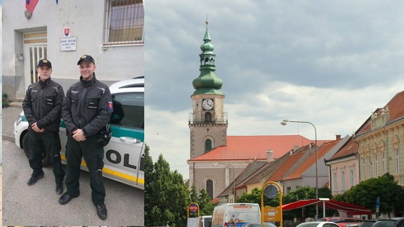 FOTO: Dvojica policajtov pomohla nájsť v Modre stratený mobil rodine z Bratislavy