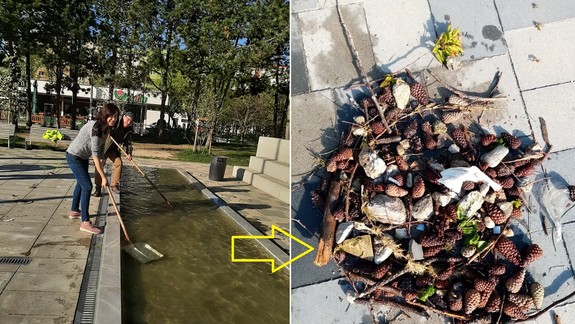 FOTO: Pre znečisťovanie brodiska na námestí v Lamači vznikol spor medzi miestnym úradom a obyvateľmi