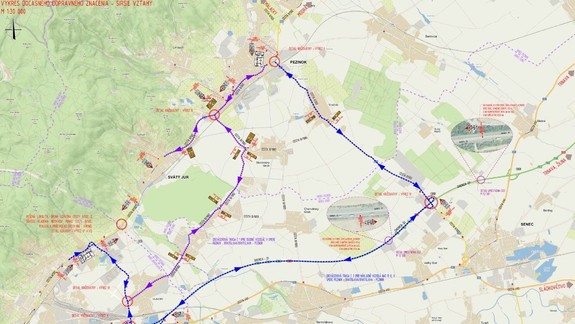 Cestu z Rače do Svätého Jura zajtra úplne uzatvoria