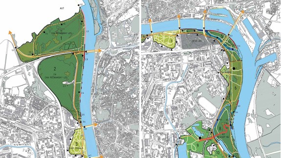 FOTO: Bratislavský dunajský park chce mať aj chodník v korunách stromov ponad Dolnozemskú