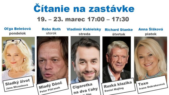 Literatúra do ulíc:  Známi herci vám na električkovej zastávke prečítajú diela slovenských autorov