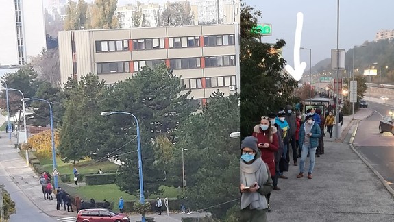 V Ružinove si ľudia v rade na test počkajú až 2,5 hodiny - rýchlejší je výlet do Šamorína...