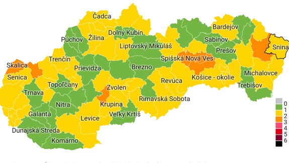 Od pondelka sú okresy v stupňoch ostražitosti a monitoringu, Bratislava je žltá