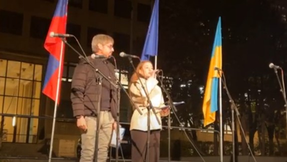 Na Námestí slobody sa koná podujatie k 1000 dňom vojny na Ukrajine