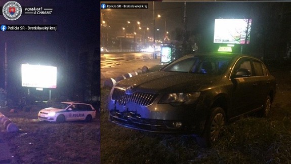 Opitý muž ukradol spred Hlavnej stanice taxík a vozil sa v ňom po meste, až dokým nevyletel z cesty!