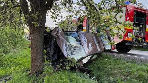 Ranná nehoda: Vodička pri obci Sološnica čelne narazila do stromu