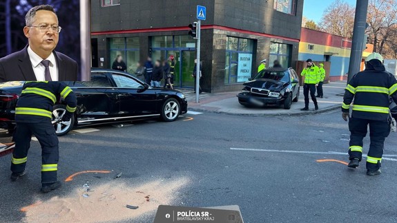 Minister financií  Kamenický mal v pondelok v Bratislave dopravnú nehodu