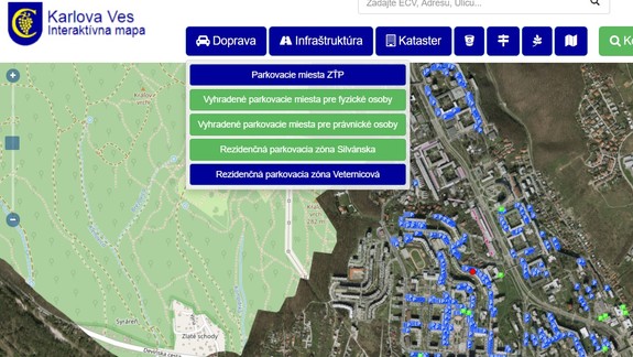 Karlova Ves sprístupnila prehľadnú mapu vyhradeného parkovania