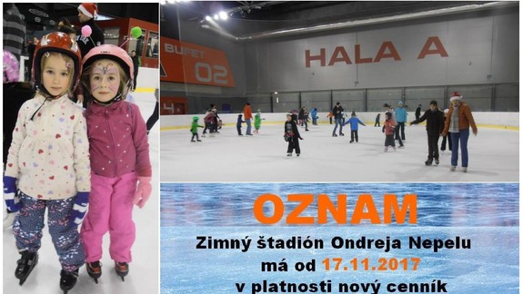 STARZ upravil cenník verejného korčuľovania na ZŠ Ondreja Nepelu v prospech návštevníkov!