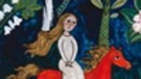 Maľba na sklo V. Benáčkovej v Galérii ÚĽUV