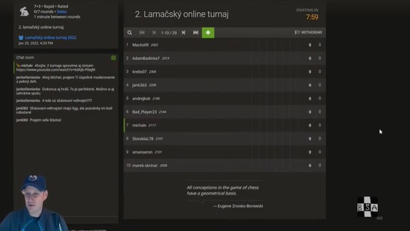 Na online turnaji v šachu sa v Lamači zúčastnilo 30 hráčov