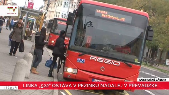 Spoj do Hainburgu sa zrušil, ale v Pezinku sa podarilo zachovať linku 522 - zabezpečí spojenie na Cajlu