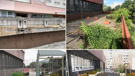 FOTO: Niektorí by petržalské terasy najradšej zasypali štrkom a pieskom - iní z nich vytvárať krásne priestranstvá...