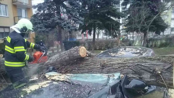 FOTO: Hasiči zaznamenali 70 výjazdov ku škodám, ktoré spôsobil silný vietor