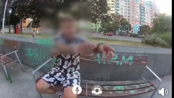 Opitý muž v Petržalke posprejoval chodník hanlivými obrázkami