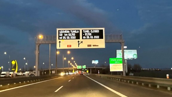 V Bratislave uzatvoria časť D2 za tunelom Sitina v smere na Stupavu