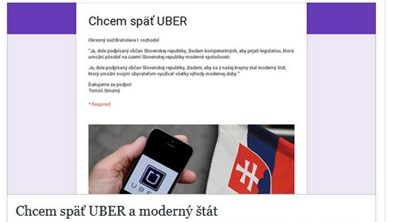 Vznikla petícia za návrat Uberu a podpisujú ju najmä Bratislavčania