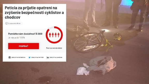 Petícia za bezpečnosť cyklistov a chodcov má už 13.000 podpisov