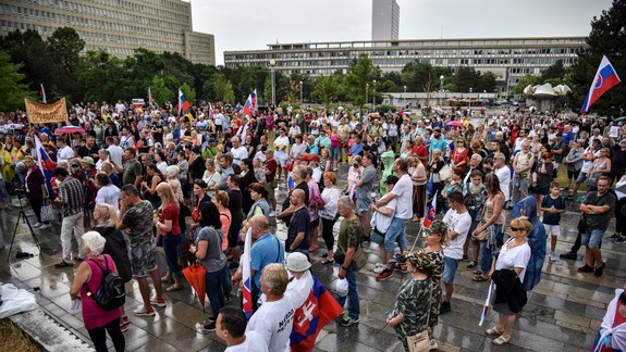 Na Námestí slobody sa konal ďalší protivládny protest