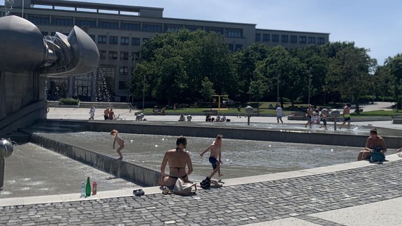 ANKETA Opaľovanie sa v plavkách: Fontánu Družba berú niektorí ľudia už ako kúpalisko, páči sa vám to?